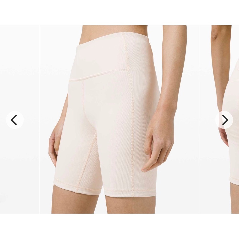 Lululemon Ribbed Contoured High-Rise Short‎ Light Ivory 8" - 0